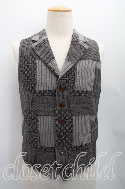税込3980円以上買いもとめるで【貨物輸送無料】【USED】Vivienne Westwood MAN / ヘリテージパッチワークベストヴィヴィアンウエストウッド ビビアン46（メンズM好いかげんに） 灰 【中古】 H-26-04-26-092-to-OD-ZH