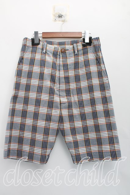 税込3980円以上買いもとめるで【貨物輸送無料】【USED】Vivienne Westwood MAN / タータンチェックシャツハーフパンツヴィヴィアンウエストウッド ビビアン44（メンズS好いかげんに）  【中古】 H-26-05-10-011-pa-OD-ZH