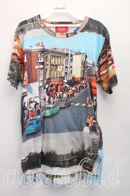 税込3980円以上買いもとめるで【貨物輸送無料】【USED】Vivienne Westwood / バタシーptTシャツヴィヴィアンウエストウッド ビビアン02（9号好いかげんに） 青 【中古】 H-26-06-07-029-to-OD-ZH