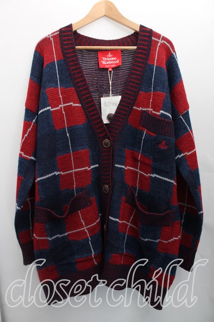 税込3980円以上買いもとめるで【貨物輸送無料】【USED】Vivienne Westwood / メッシータータンニットオーバーサイズカーディガンヴィヴィアンウエストウッド ビビアン00（一大きさ） 赤 【中古】 H-26-06-07-034-to-OD-ZH