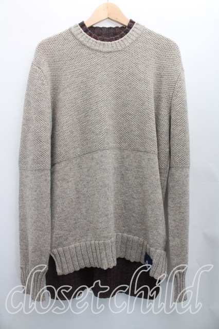 税込3980円以上買いもとめるで【貨物輸送無料】【USED】ANGLOMANIA / レイヤードニットヴィヴィアンウエストウッド ビビアンL 茶 【中古】 H-26-06-07-039-to-OD-ZH