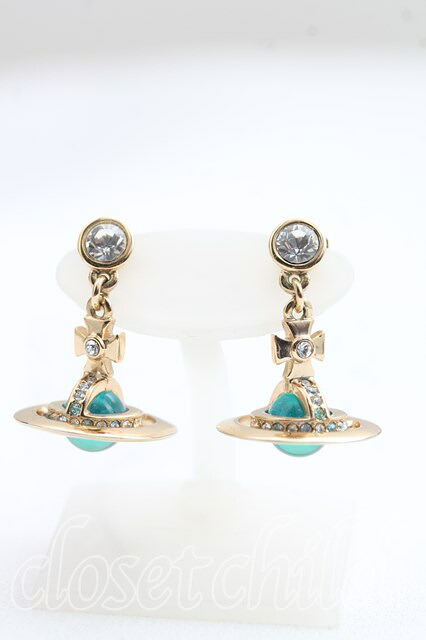 税込3980円以上購入で【送料無料】【USED】Vivienne Westwood / ニュープチオーブピアスヴィヴィアンウエストウッド ビビアン ゴールドx青 【中古】 H-26-06-07-057-er-OD-ZH|closetchild
