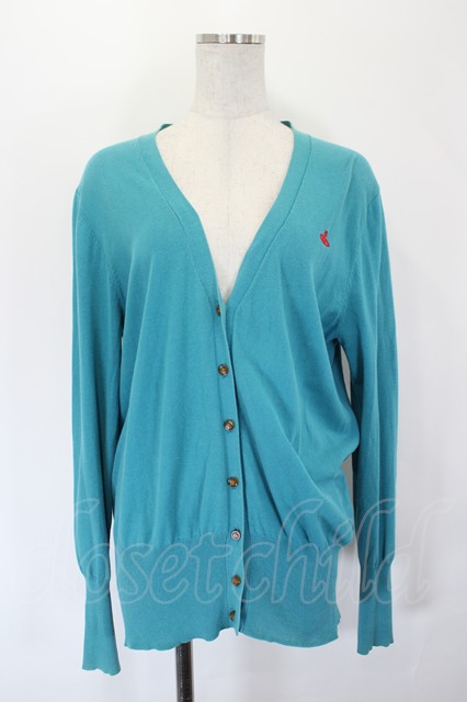 税込3980円以上購入で【送料無料】【USED】Vivienne Westwood / 単色オーブ刺繍ニットカーディガンヴィヴィアンウエストウッド ビビアン2 ブルーX赤 【中古】 I-26-06-24-040-to-HD-ZI|closetchild