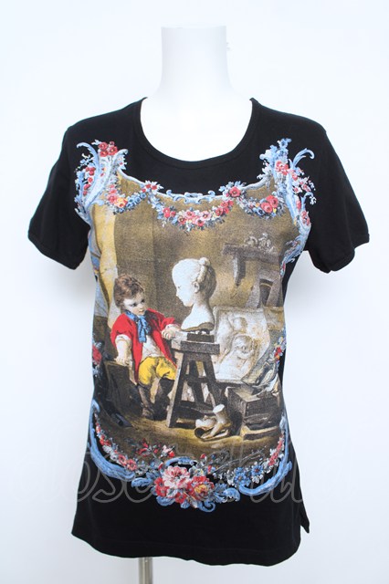 税込3980円以上買いもとめるで【貨物輸送無料】【USED】Vivienne Westwood / 図面ptTシャツヴィヴィアンウエストウッド ビビアンS 黒いこと 【中古】 Y-26-06-10-011-ts-SZ-ZY