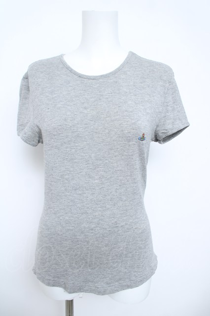 税込3980円以上買いもとめるで【貨物輸送無料】【USED】Vivienne Westwood / カラーオーブ刺しゅう半袖カットソーヴィヴィアンウエストウッド ビビアン 薄墨色 【中古】 Y-26-06-10-012-to-SZ-ZY