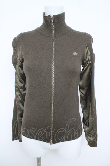 税込3980円以上買いもとめるで【貨物輸送無料】【USED】Vivienne Westwood / ハイネックジップパーカーヴィヴィアンウエストウッド ビビアン カーキ 【中古】 Y-26-06-10-016-to-SZ-ZY