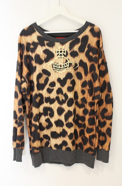 税込3980円以上買いもとめるで【貨物輸送無料】【USED】Vivienne Westwood / レオパードスウェットヴィヴィアンウエストウッド ビビアン00 赤銅色 【中古】 O-26-06-07-013-to-IG-os