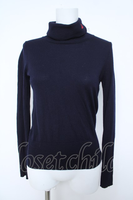 税込3980円以上買いもとめるで【貨物輸送無料】【USED】Vivienne Westwood / 単色オーブハイネックニットヴィヴィアンウエストウッド ビビアン 紺 【中古】 Y-26-06-07-018-to-SZ-ZY