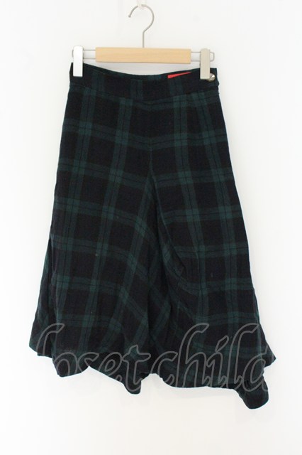 税込3980円以上購入で【送料無料】【USED】Vivienne Westwood / ガーゼチェック変形スカートヴィヴィアンウエストウッド ビビアン2 グリーン 【中古】 O-26-07-05-080-sk-YM-OS｜closetchild