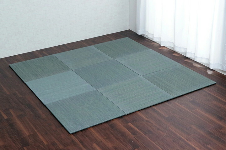 い草置き畳ユニット畳システム畳無地調シンプルモダンシックおしゃれ空間消臭縁無しお手入れ簡単裏面滑り止め収納便利約70times;70times;1.5cm9枚組グレーイケヒコ8636040