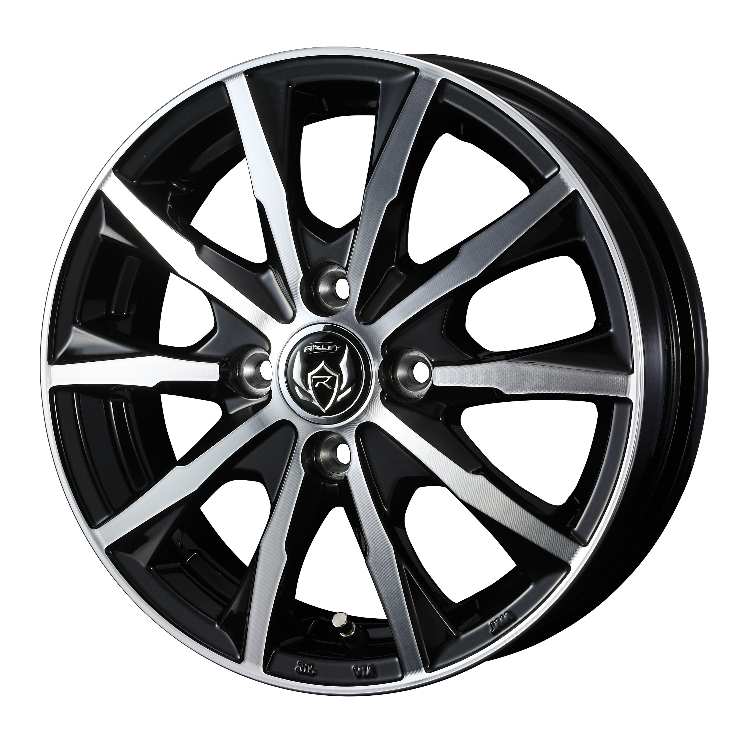 【個人宅直送不可】WEDS ウェッズ 0039904 アルミホイール1本 RIZLEY MG 14インチ リム幅5.5J インセット+38 4穴 PCD100 BLACK METALLIC/POLISH