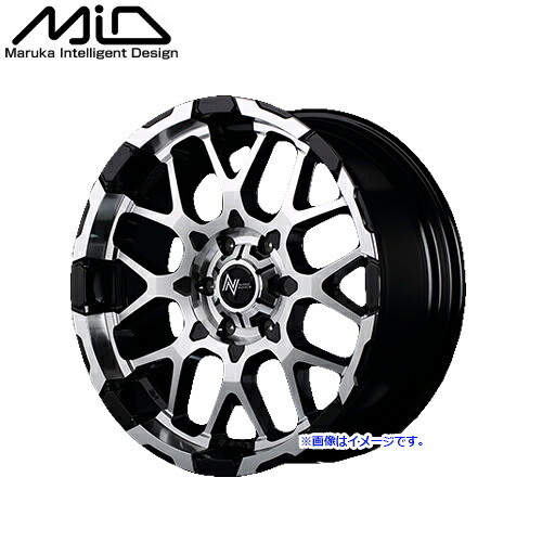 MID マルカサービス アルミホイール 1本 NITRO POWER ナイトロパワー M28 BULLET バレット 16インチ 1665 リム幅6 1/2J インセット+48 ホール6H PCD139.7 ブラック/ミラーカット｜アットマックス＠