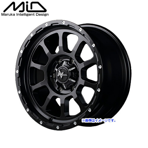 MID マルカサービス アルミホイール 1本 NITRO POWER ナイトロパワー M10 PERSHING パーシング 15インチ 1560 リム幅6J インセット+33 ホール6H PCD139.7 セミグロスブラック/マシニング|アットマックス@