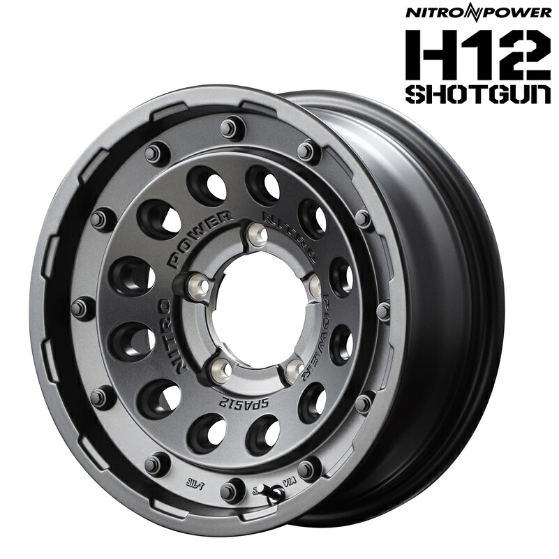 MID マルカサービス アルミホイール1本 ナイトロパワー NITRO POWER H12 SHOTGUN 15インチ リム幅6.0 inset-5 5H PCD139.7 バレルブラック 14,147円