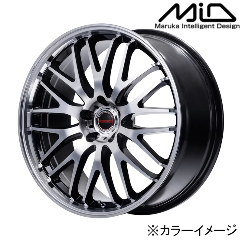 MID マルカサービス アルミホイール1本 VERTEC ONE EXE10 V Selection 18インチ リム幅7.0 inset+40 5H PCD114.3 ブラック/ミラーカット