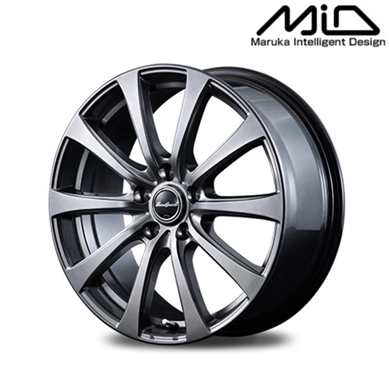 MID マルカサービス アルミホイール1本 ユーロスピード EUROSPEED G10 17インチ リム幅7.0J inset+55 5H PCD114.3 メタリックグレー