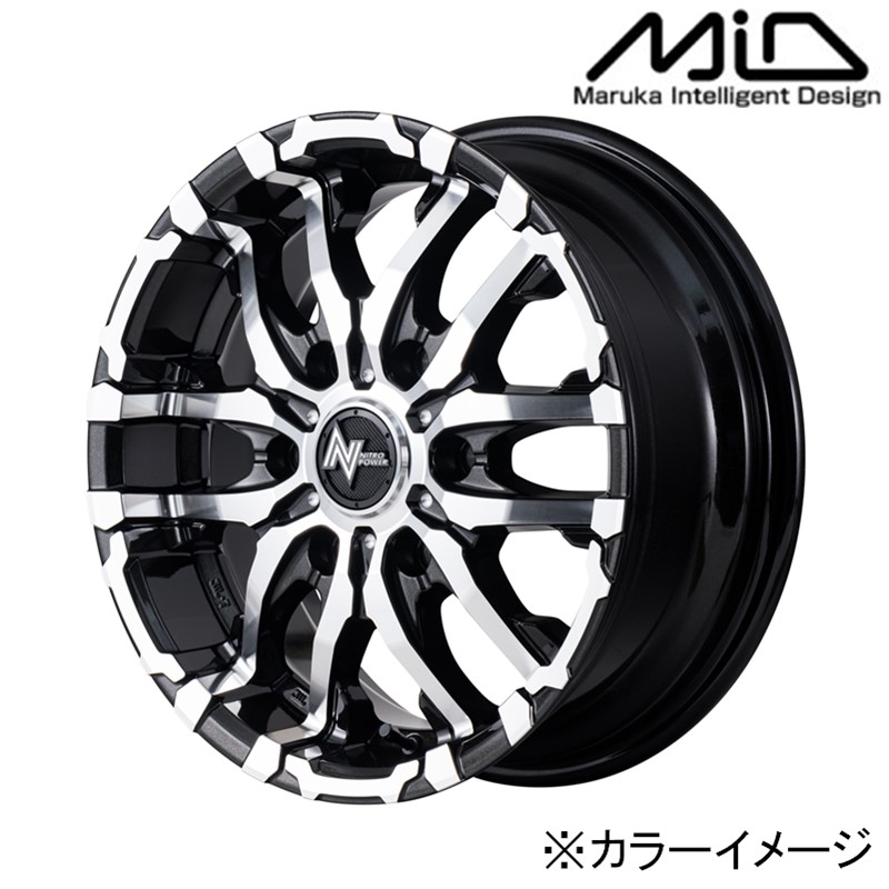 MID マルカサービス アルミホイール1本 ナイトロパワー NITRO POWER M26 CROSS FANG 16インチ リム幅6.5 inset+38 6H PCD139.7 ブラックメタリック/ミラーカット|アットマックス@