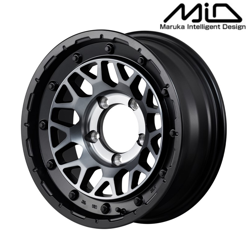 MID マルカサービス アルミホイール1本 ナイトロパワー NITRO POWER M29 STINGER 16インチ リム幅6.0 inset-5 5H PCD139.7 セミグロスブラッククリア