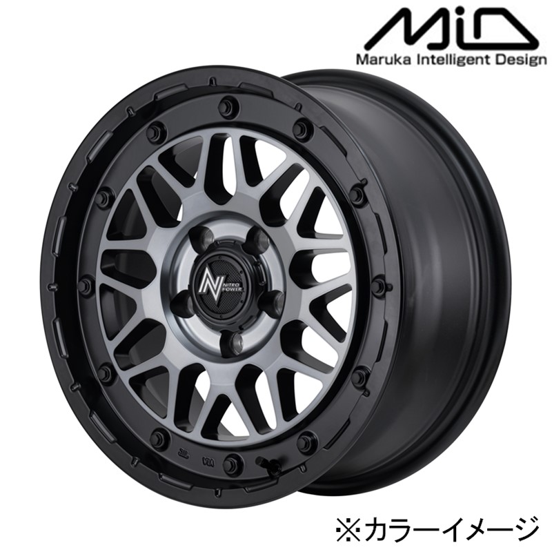 MID マルカサービス アルミホイール1本 ナイトロパワー NITRO POWER M29 STINGER 16インチ リム幅6.0 inset+40 5H PCD100 セミグロスブラッククリア