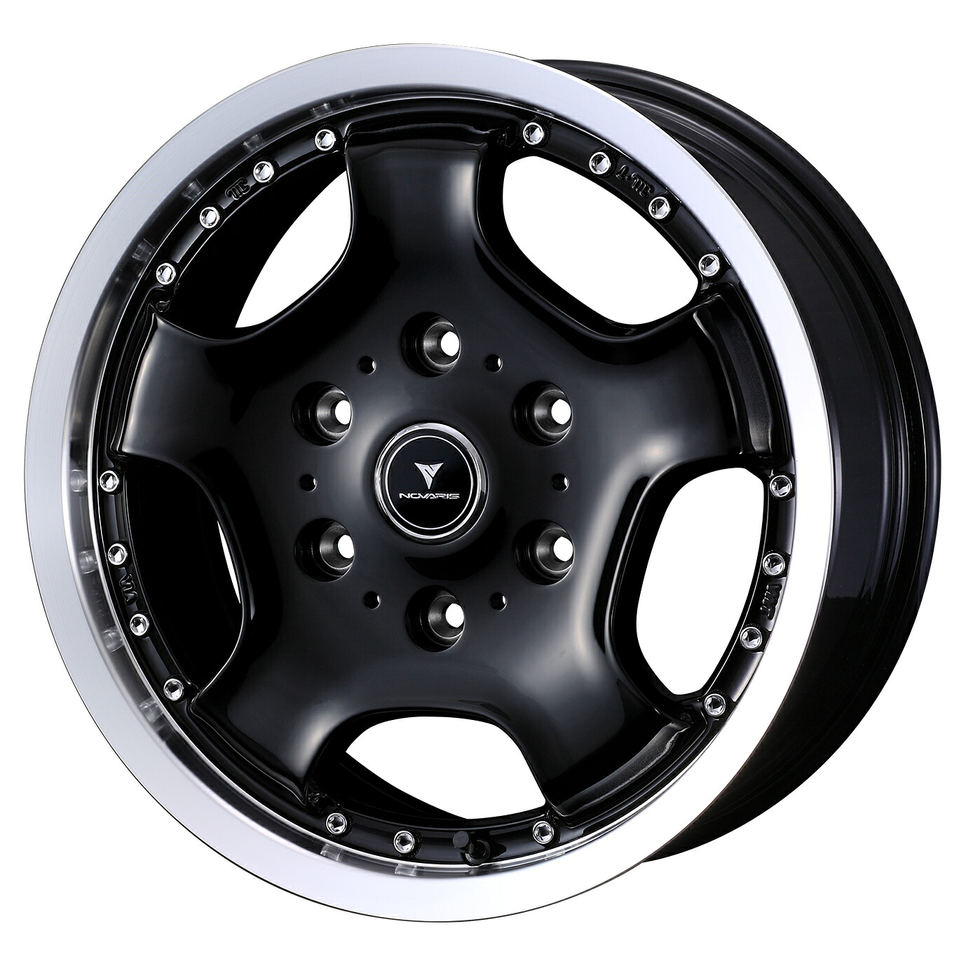 【4本購入で特典付】WEDS ウェッズ 0041850 アルミホイール1本 NOVARIS ASSETE D1 16インチ リム幅6.5J インセット+38 6穴 PCD139.7 BLACK/RIM POLISH|アットマックス@