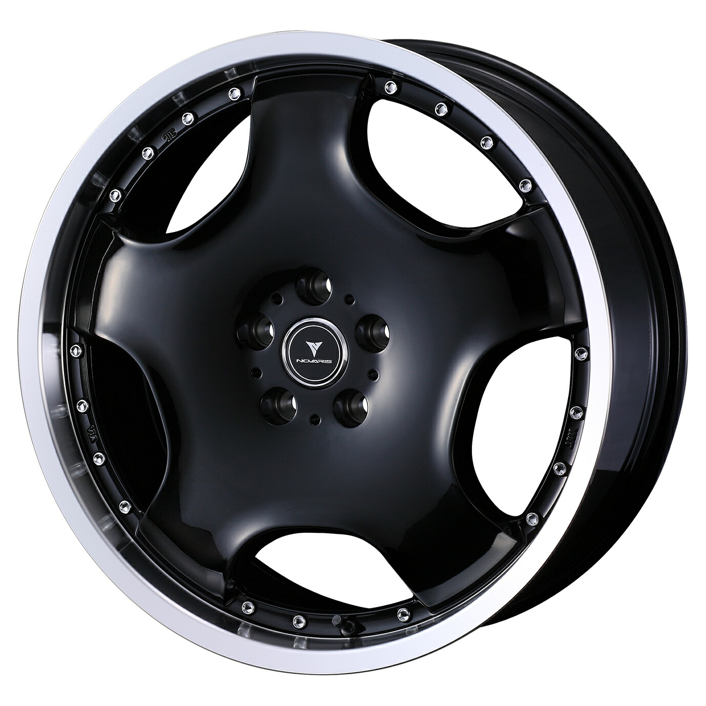 【4本購入で特典付】WEDS ウェッズ 0041855 アルミホイール1本 NOVARIS ASSETE D1 20インチ リム幅8.0J インセット+35 5穴 PCD120 BLACK/RIM POLISH|アットマックス@
