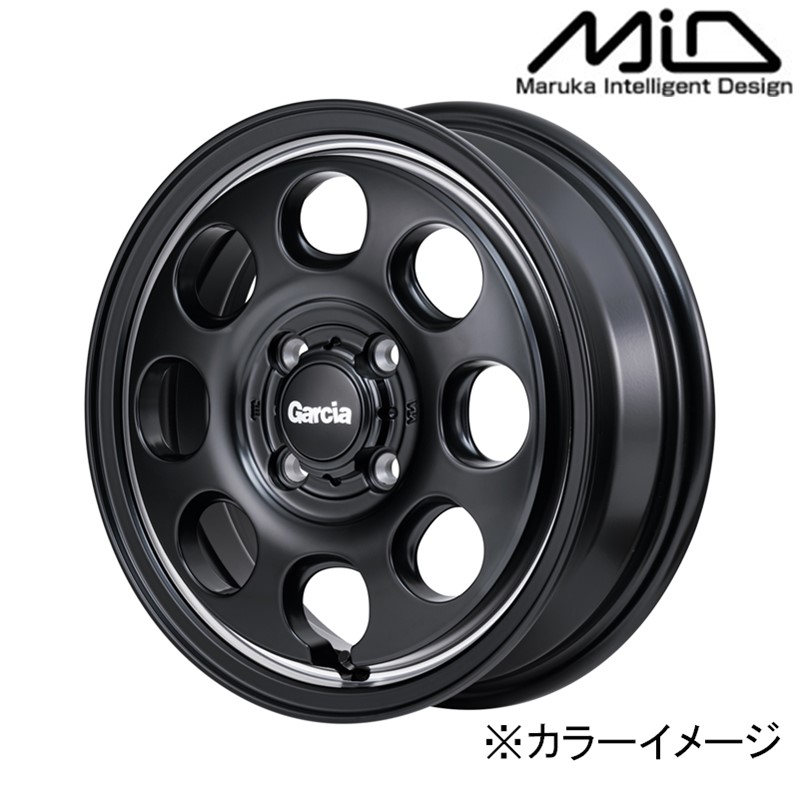 MID マルカサービス アルミホイール1本 ガルシア Garcia Palm8 15インチ リム幅4.5 inset+45 4H PCD100 セミグロスブラック/ヴァーレイポリッシュ 15,624円