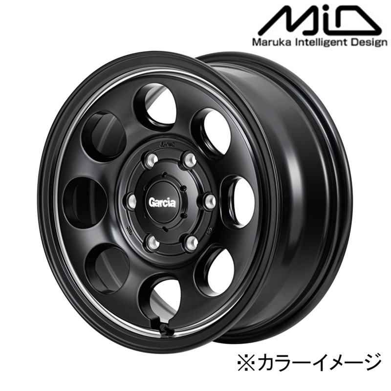 MID マルカサービス アルミホイール1本 ガルシア Garcia Palm8 16インチ リム幅6.5 inset+38 6H PCD139.7 セミグロスブラック/ヴァーレイポリッシュ|アットマックス@