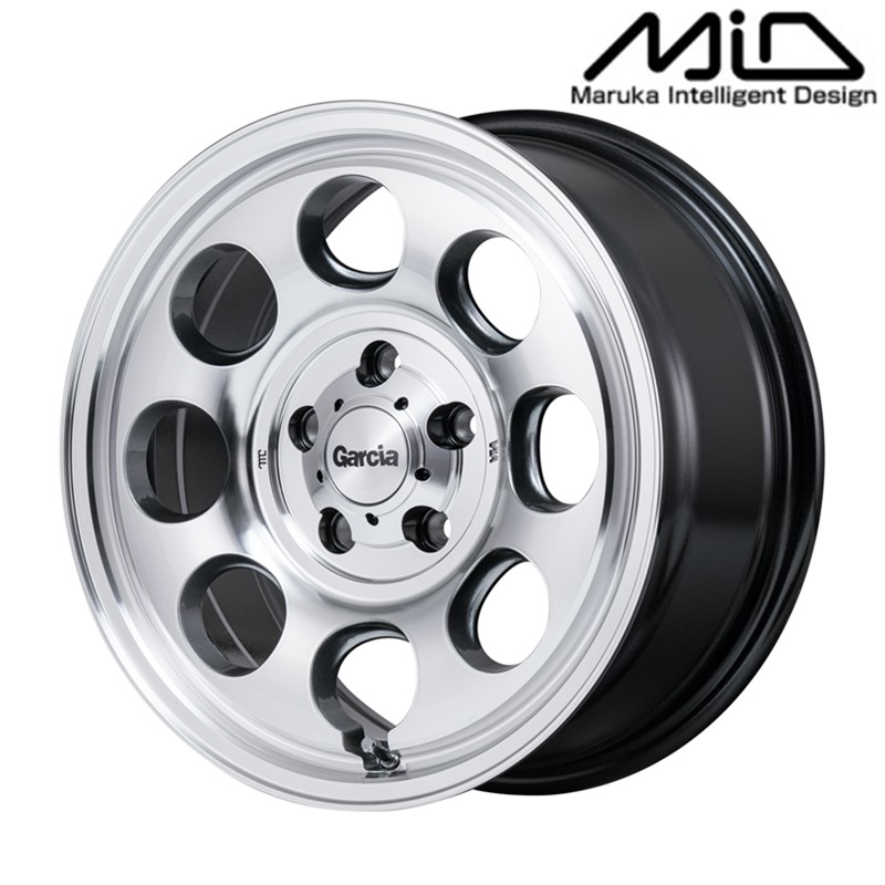 MID マルカサービス アルミホイール1本 ガルシア Garcia Palm8 16インチ リム幅7.0 inset+40 5H PCD114.3 メタリックグレー/ポリッシュ｜アットマックス＠