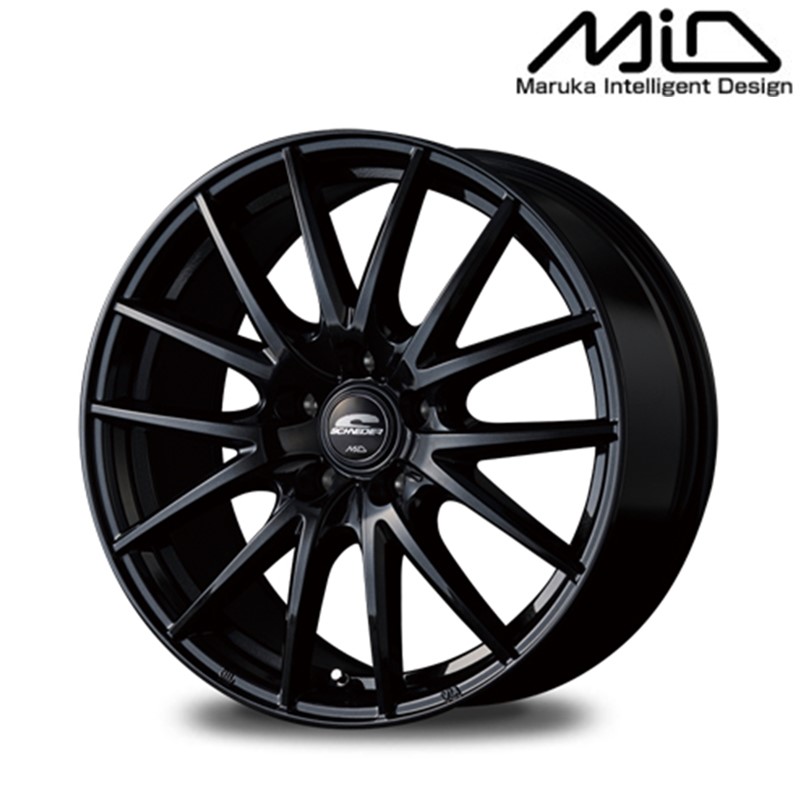MID マルカサービス アルミホイール1本 シュナイダー SCHNEDER SQ27 18インチ リム幅7.0J inset+50 5H PCD114.3 メタリックブラック