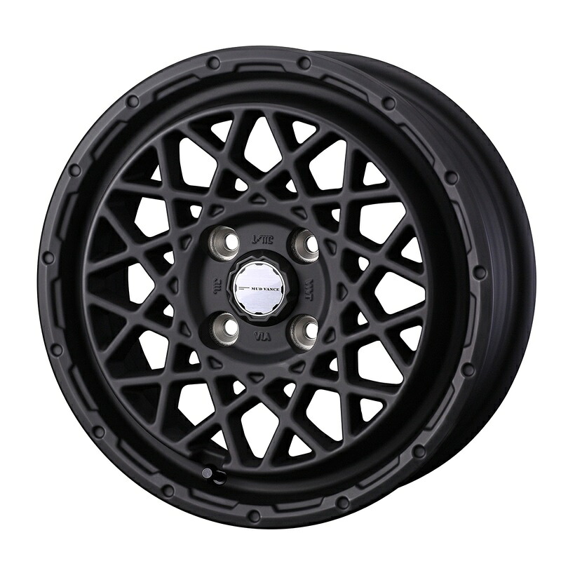 【4本購入で特典付】WEDS ウェッズ 0041150 アルミホイール1本 MUD VANCE 09 14インチ リム幅5.0J インセット+35 4穴 PCD100 FULL MAT BLACK|アットマックス@