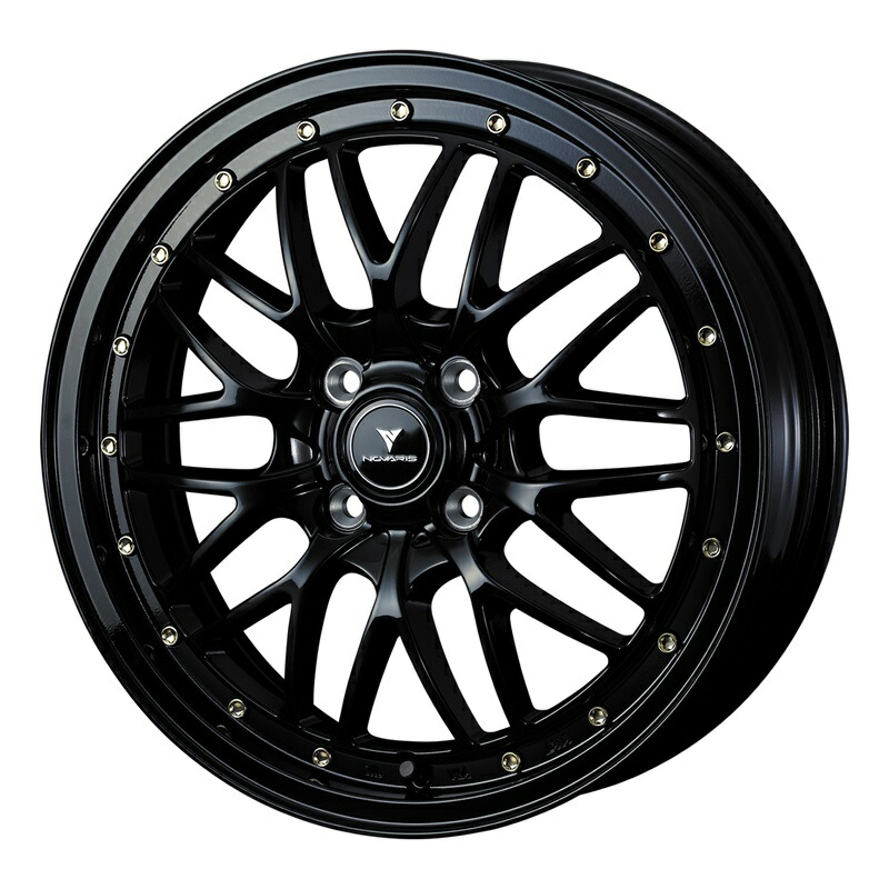 【4本購入で特典付】WEDS ウェッズ 0041060 アルミホイール1本 NOVARIS ASSET M1 15インチ リム幅4.5J インセット+45 4穴 PCD100 BLACK/GOLD PIERCE｜アットマックス＠