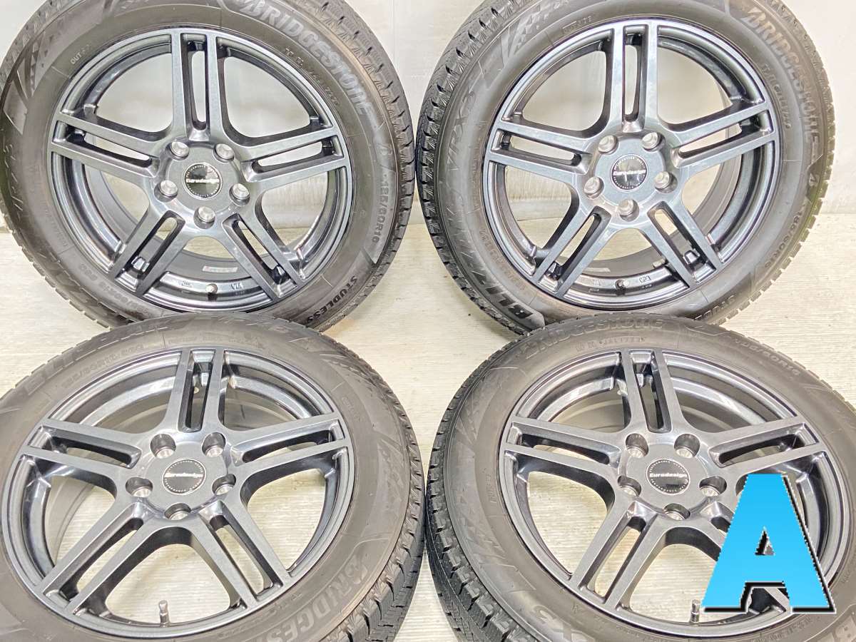 185/60R16 ブリヂストン ブリザック VRX3 　 EURO DESIGN 16x6.5 54 112-5穴 中古タイヤ スタッドレスタイヤ ホイールセット 4本セット