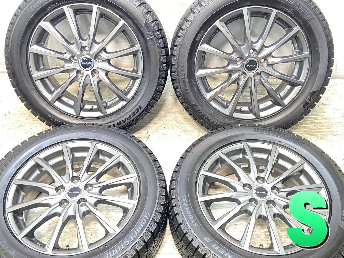 205/55R16 ブリヂストン アイスパートナー2 　 BALMINUM 16x6.0 45 100-5穴 中古タイヤ スタッドレスタイヤ ホイールセット 4本セット｜タイヤ・ホイール　カンパニー