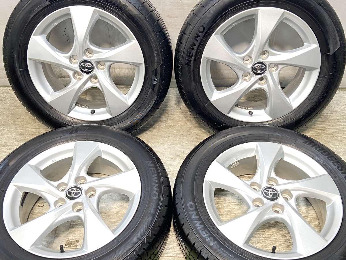 215/60R17 ブリヂストン NEWNO トヨタ純正 17x6.5 45 114.3-5穴 中古タイヤ サマータイヤ ホイールセット 4本セット