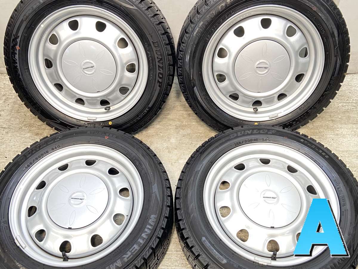 185/60R15 ダンロップ ウィンターマックス WM02 　 SCHWARZ MV 15x6.0 100/114.3-4穴 中古タイヤ スタッドレスタイヤ ホイールセット 4本セット 24,336円