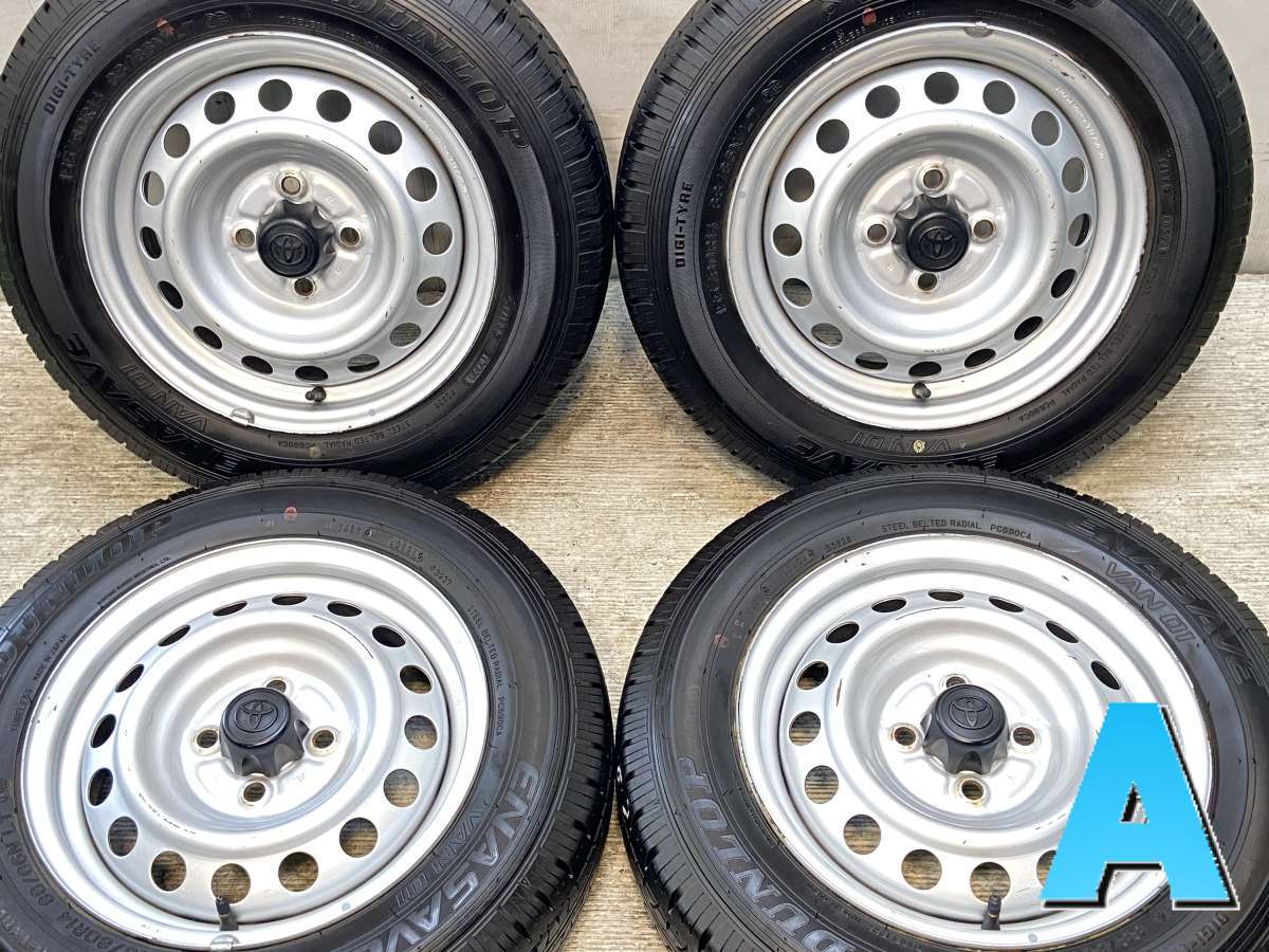 155/80R14 88/86LT ダンロップ エナセーブ VAN01 トヨタ純正 AL 14x5.0 100-4穴 中古タイヤ サマータイヤ ホイールセット 4本セット
