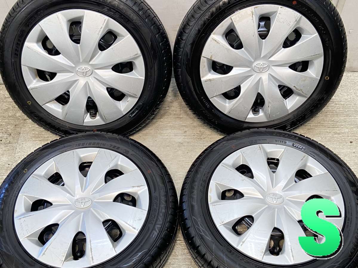 155/65R14 ダンロップ エナセーブ EC204 トヨタ純正 14x4.5 100-4穴 中古タイヤ サマータイヤ ホイールセット 4本セット
