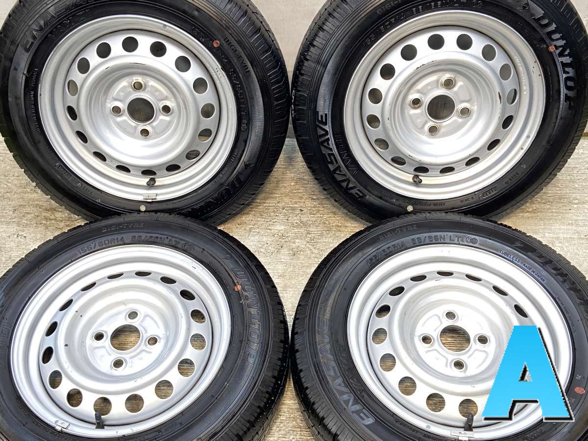155/80R14 88/86LT ダンロップ エナセーブ VAN01 トヨタ純正 AL 14x5.0 100-4穴 中古タイヤ サマータイヤ ホイールセット 4本セット 16,800円