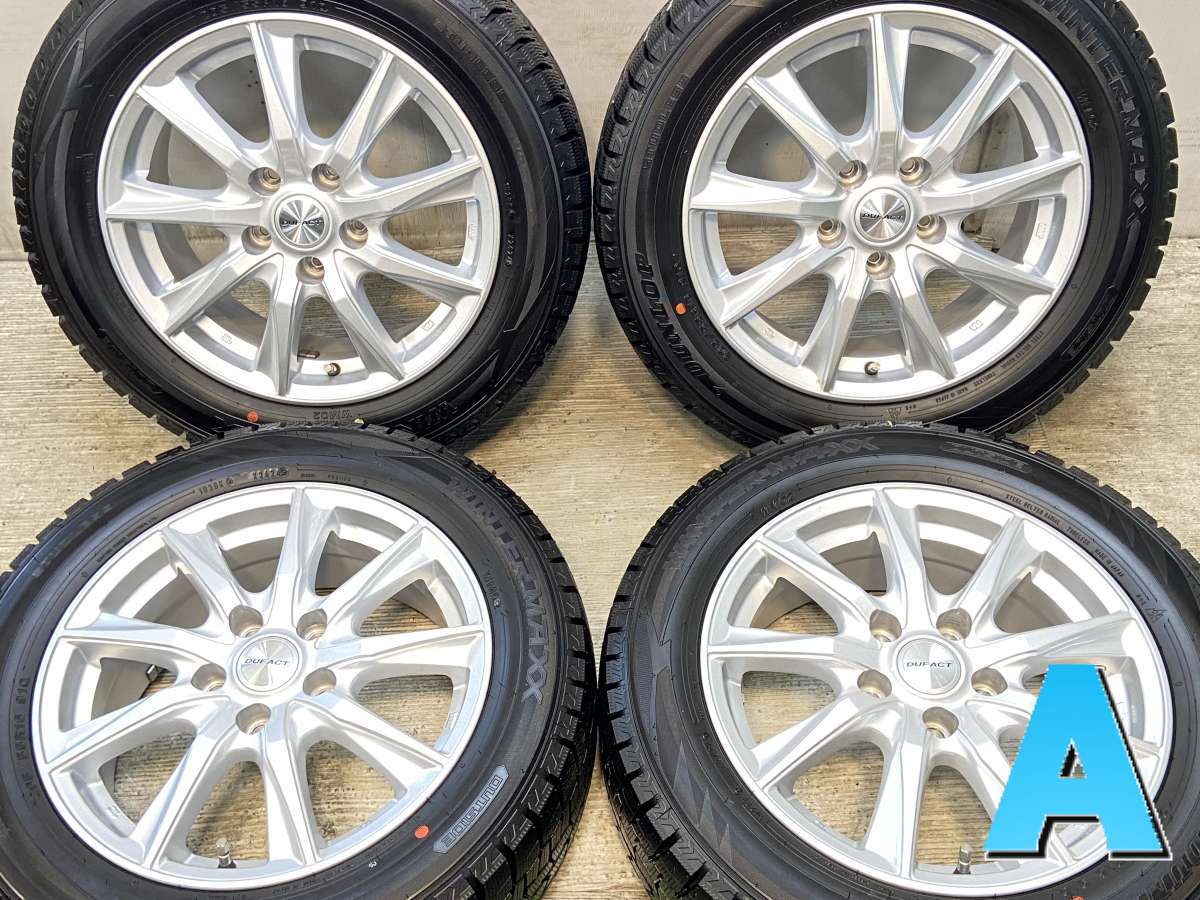 205/55R16 ダンロップ ウィンターマックス WM02 ダンロップ DUFACT 16x6.5 40 114.3-5穴 中古タイヤ スタッドレスタイヤ ホイールセット 4本セット