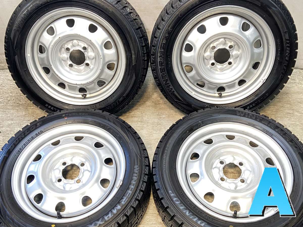 185/60R15 ダンロップ ウィンターマックス WM02 　 TOPY M60 15x5.5 100-4穴 中古タイヤ スタッドレスタイヤ ホイールセット 4本セット