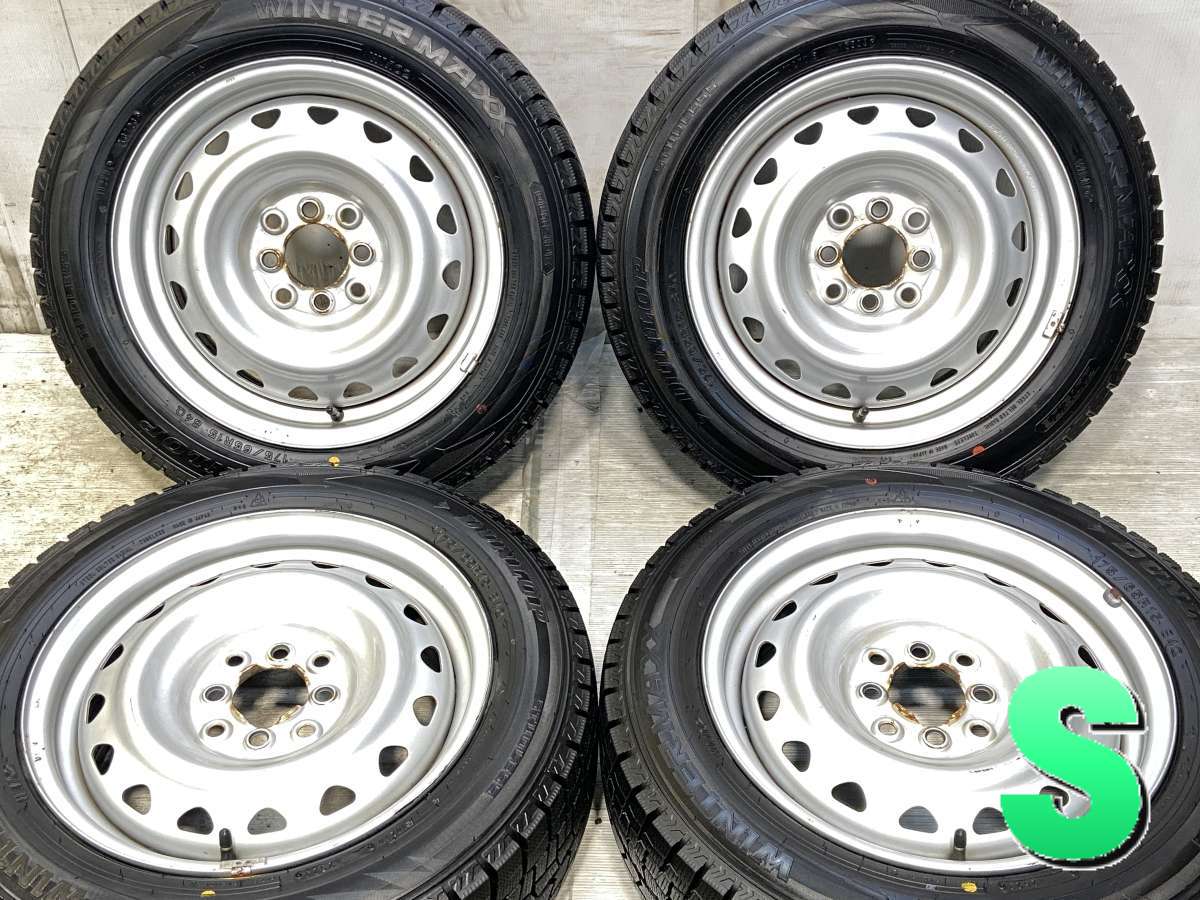 175/65R15 ダンロップ ウィンターマックス WM02 　 YE 15x6.0 100/114.3-4穴 中古タイヤ スタッドレスタイヤ ホイールセット 4本セット