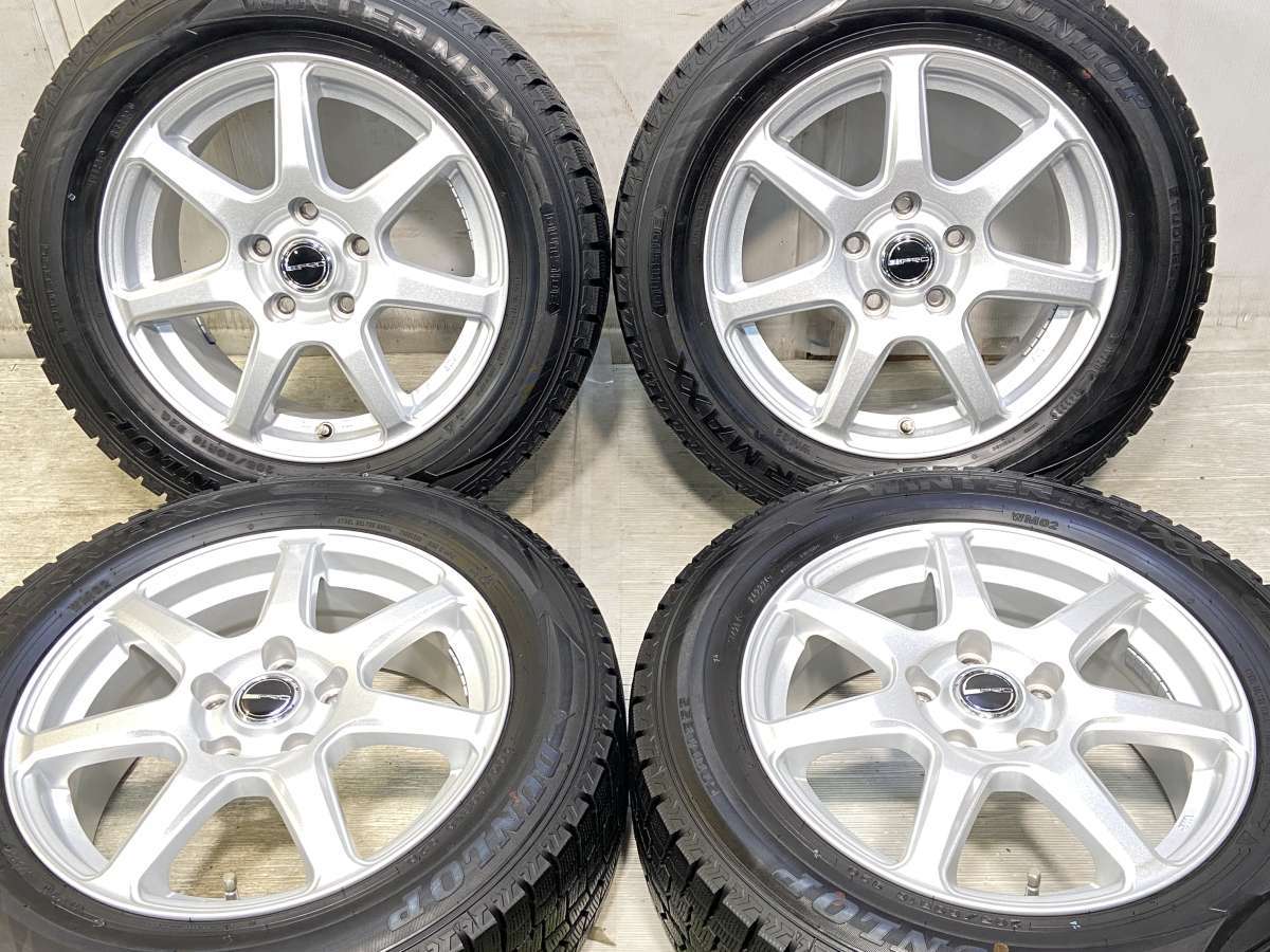 205/60R16 ダンロップ ウィンターマックス WM02 PRD 16x6.5 48 114.3-5穴 中古タイヤ スタッドレスタイヤ ホイールセット 4本セット