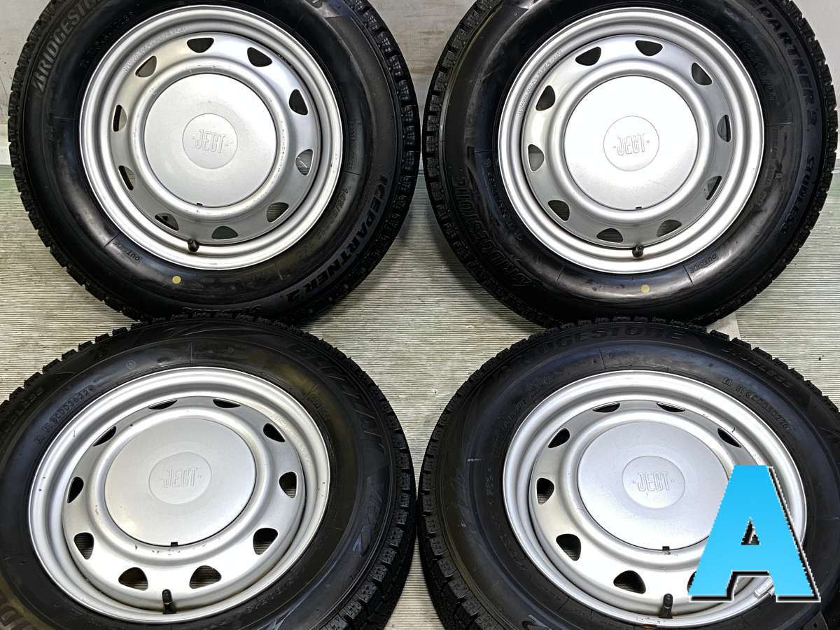 145/80R13 ブリヂストン アイスパートナー2 　 JECT　LZ 13x4.0 40 ・ 13x4.0 40 100/110/114.3-4穴 中古タイヤ スタッドレスタイヤ ホイールセット4本 セット 29,800円