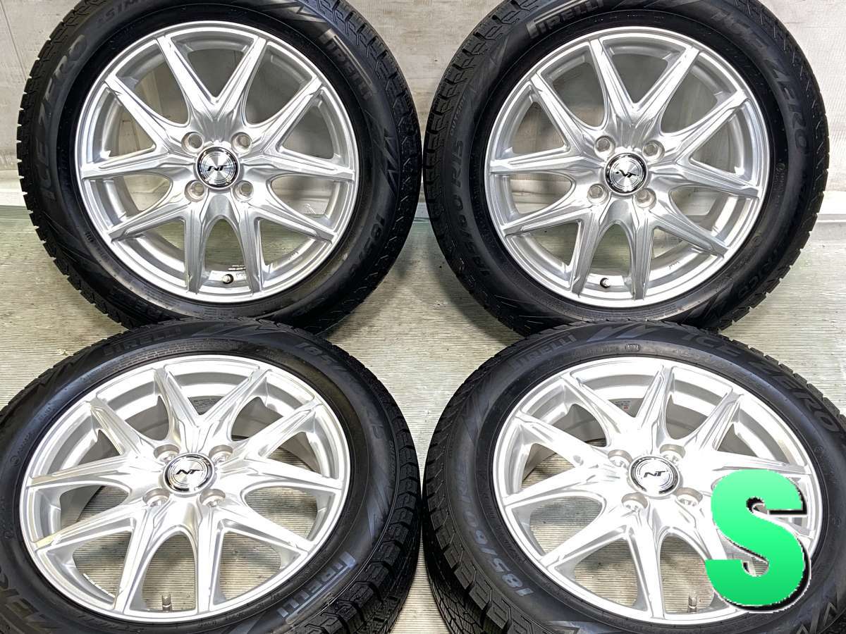 185/60R15 ピレリ アイスゼロアシンメトリコ 　 NT 15x5.5 50 100-4穴 中古タイヤ スタッドレスタイヤ ホイールセット 4本セット