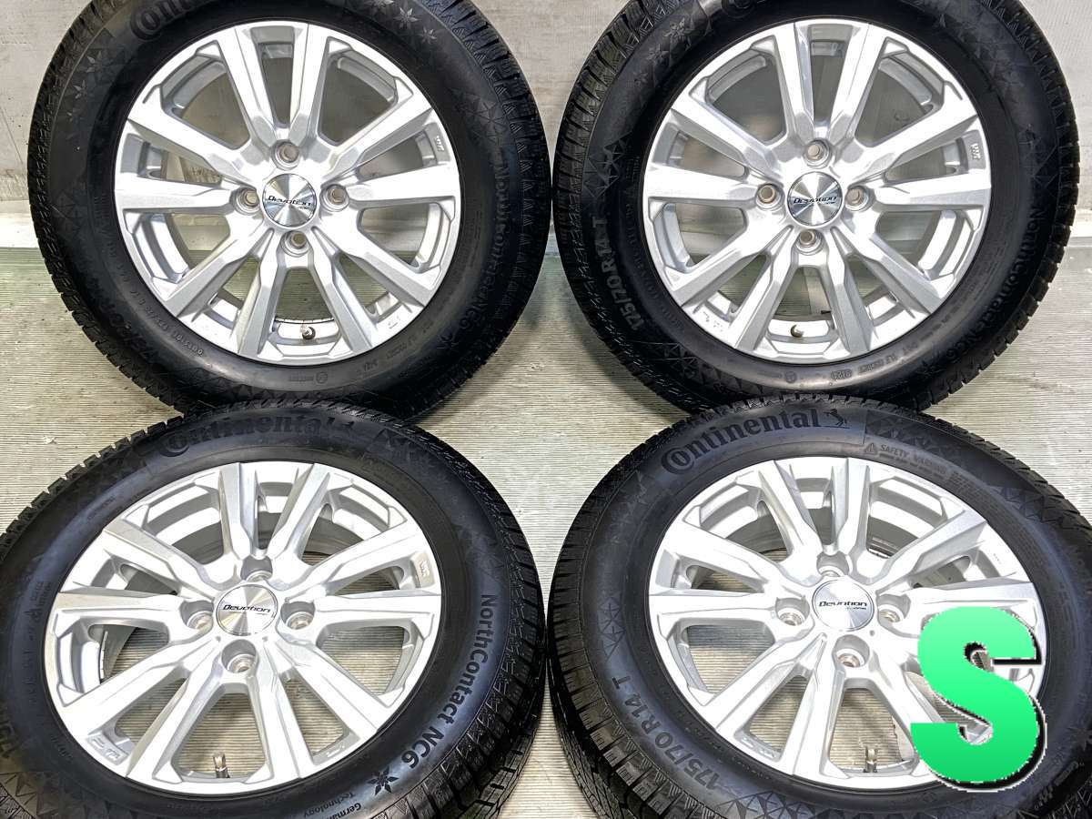 175/70R14 コンチネンタル North Contact NC6 　 Devotion 14x5.0 34 100-4穴 中古タイヤ スタッドレスタイヤ ホイールセット 4本セット｜タイヤ・ホイール　カンパニー