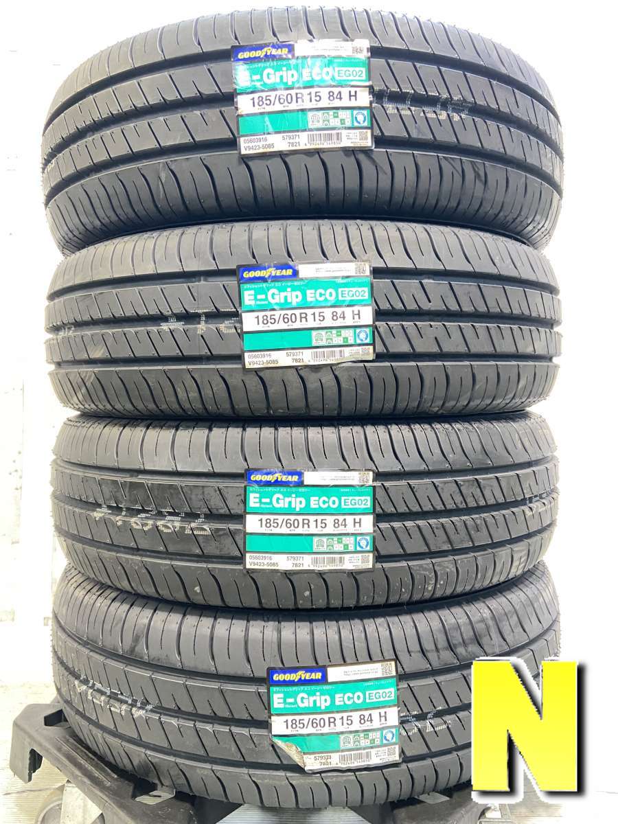 185/60R15 グッドイヤー エフィシェントグリップ エコ EG02 中古タイヤ サマータイヤ 4本セット