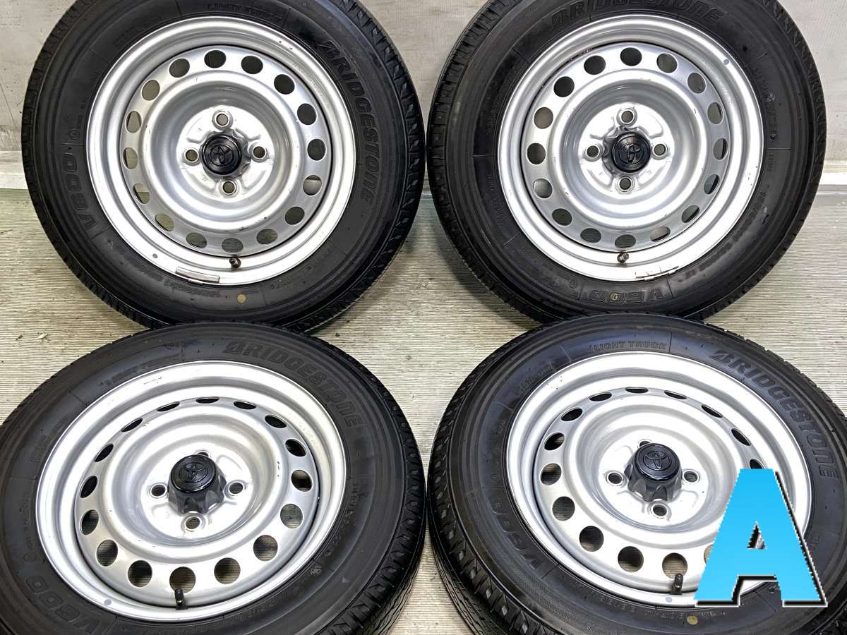 155/80R14 88/86N LT ブリヂストン V600 トヨタ純正 AL 14x5.0 39 100-4穴 中古タイヤ サマータイヤ ホイールセット 4本セット|タイヤ・ホイール カンパニー