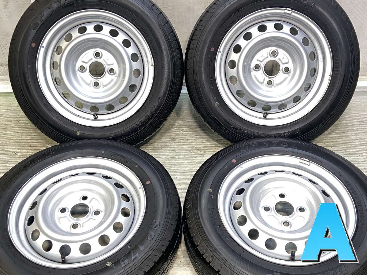 155/80R14 88/86S LT ダンロップ SP 175L トヨタ純正 AL 14x5.0 39 100-4穴 中古タイヤ サマータイヤ ホイールセット 4本セット