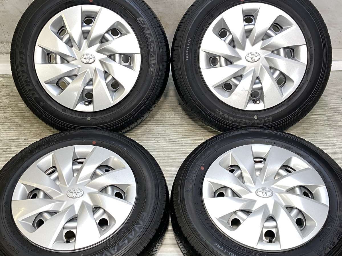 155/80R14 88/86N LT ダンロップ エナセーブ VAN01 トヨタ純正 AL 14x5.0 100-4穴 中古タイヤ サマータイヤ ホイールセット 4本セット