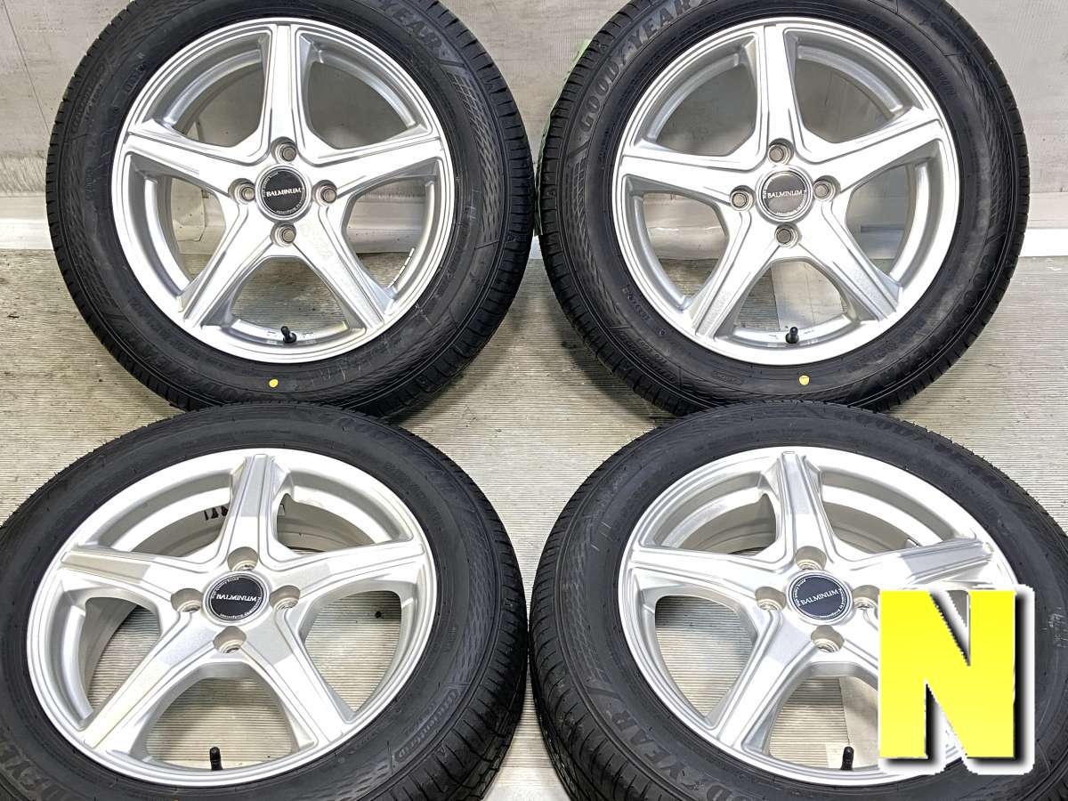 185/60R15 グッドイヤー エフィシェントグリップ エコ EG02 　 BALMINUM 15x5.5 45 100-4穴 中古タイヤ サマータイヤ ホイールセット 4本セット｜タイヤ・ホイール　カンパニー